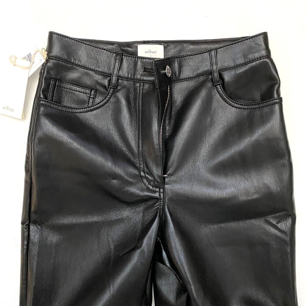 Wilfred The Melina™ Pant High-Waisted Vegan Leather Pants Black Size 4 Tall - Picture 5 of 11